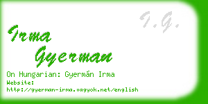 irma gyerman business card
